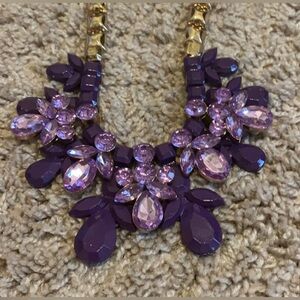 Purple jeweled statement necklace